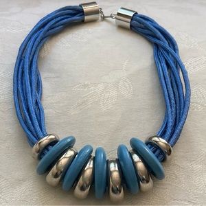 Carol Dauplaise Chunky Blue Beaded Choker
